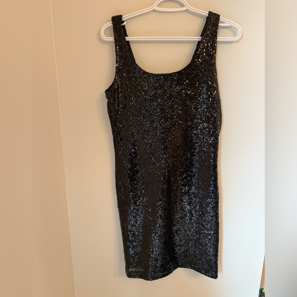 Streetwear Society Black Sequin Mini Dress - Size M